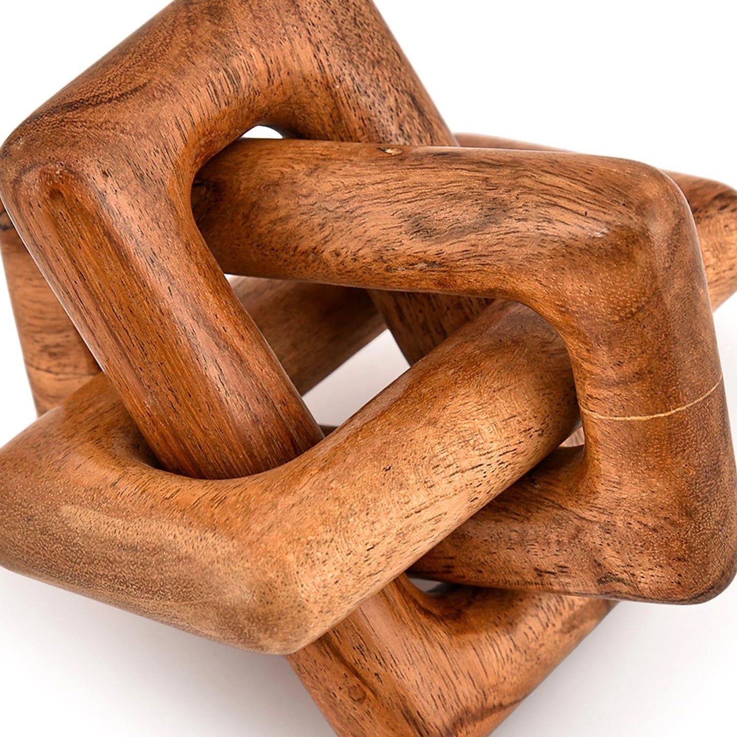 Brighora Rustic Interlocking Wooden Link Sculpture