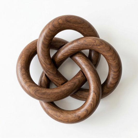 Brighora Interlocking Wooden Knot Sculpture - Dark Walnut Finish