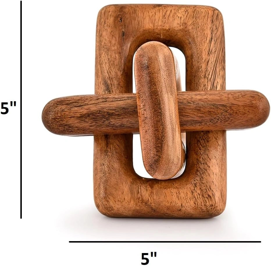 Brighora Rustic Interlocking Wooden Link Sculpture