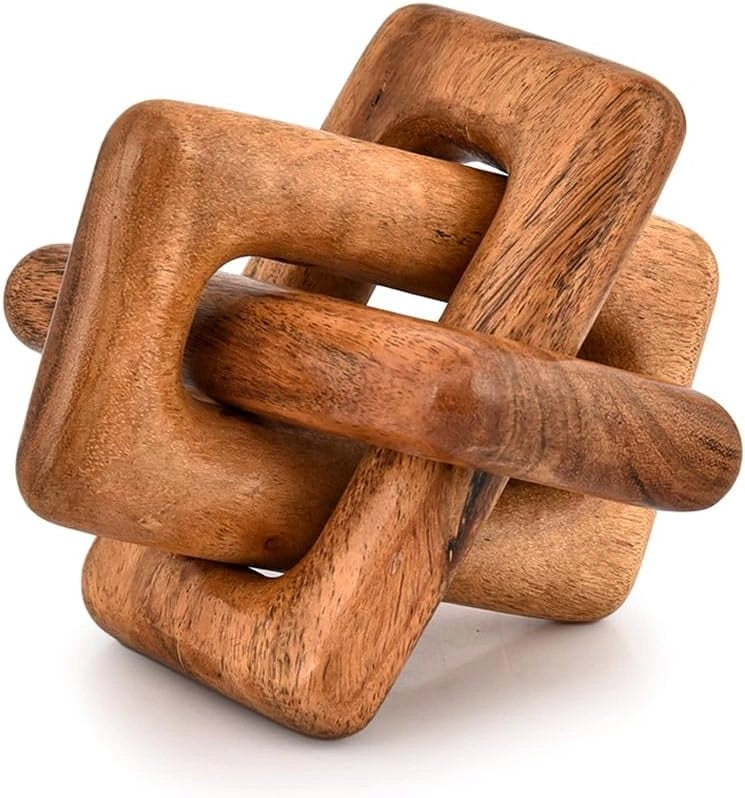 Brighora Rustic Interlocking Wooden Link Sculpture