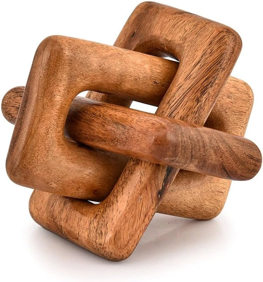 Brighora Rustic Interlocking Wooden Link Sculpture